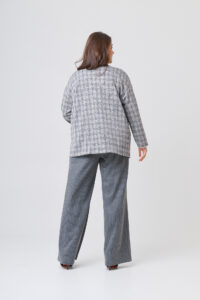 Ж-018 арт.25-114 M L XL клетка серый меланж 1800 + БЛ-124 арт.25-150 M L XL кулирка белая  + С-060 арт.25-125 46-56 трик. полоска серая 2150